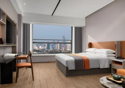 Intelligent And Comfortable Big Bed Room [oversized French Window+intelligent Guest Control+refrigerator]