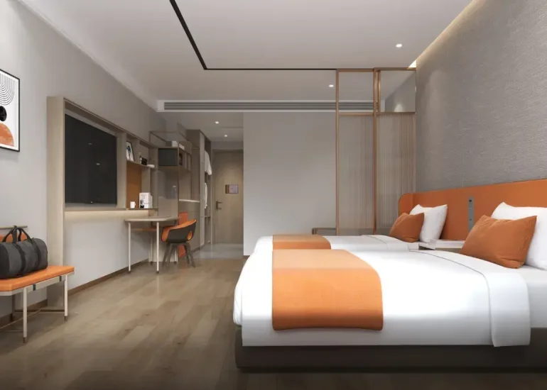 Business Intelligent Twin Room [Super Bay Window+Intelligent Guest Control+Refrigerator]