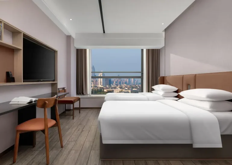Intelligent And Comfortable Twin Room [oversized Bay Window+intelligent Guest Control+refrigerator]